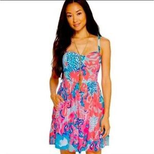 Lilly Pulitzer Christine Dress Coral Reef I'm So Jelly 0